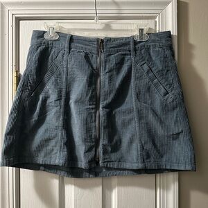 American eagle size 10 corduroy blue zip up skirt